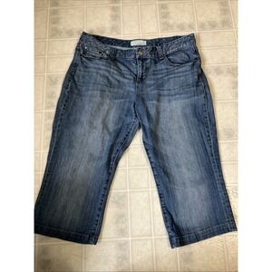 Maurices Cropped Wide Leg Jeans Taylor boot Cut Embroidered Pockets Sz 13 / 14